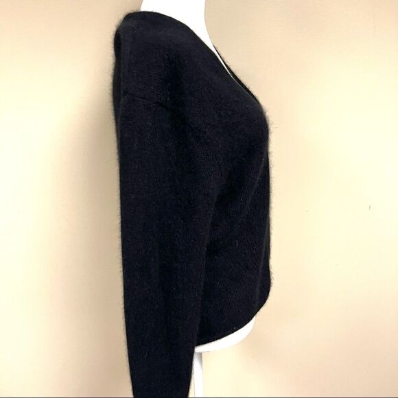 B Moss angora blend cardigan with crystal closure Sz L - Picture 5 of 8